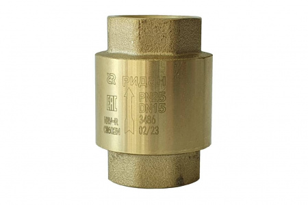 Клапан обратный резьбовой Ридан NRV-R PN25, DN15, Т -10 °C...+110 °C, материал корпуса — латунь CW602N (065B8324R)